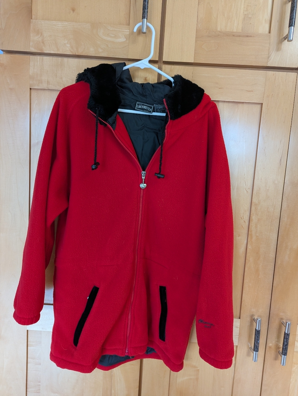 Obermeyer Spring/Fall Red Fleece Jacket Size Small